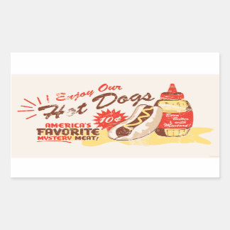 Hot Dog Rectangle Stickers