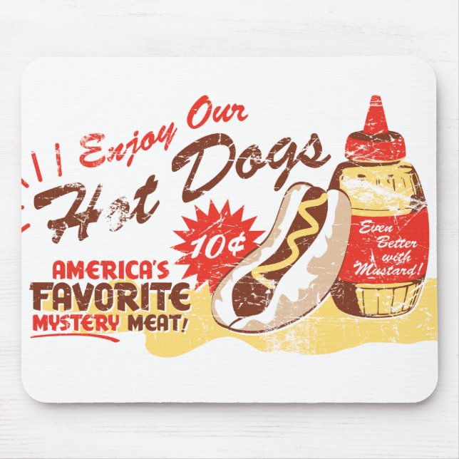Hot Dog Retro Mousepad (Front)