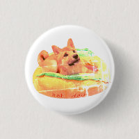 Hot Dog Shiba Badge