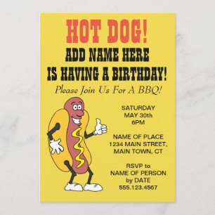 Hot Dog Someone Having A Birthday BBQ Invitation