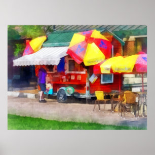 Hot Dog Stand in Mall Poster
