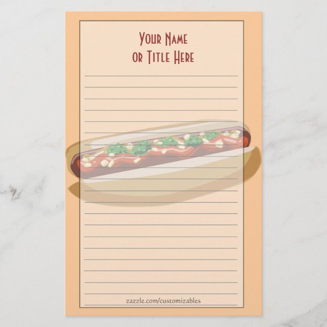 Hot Dog Stationery (Front)