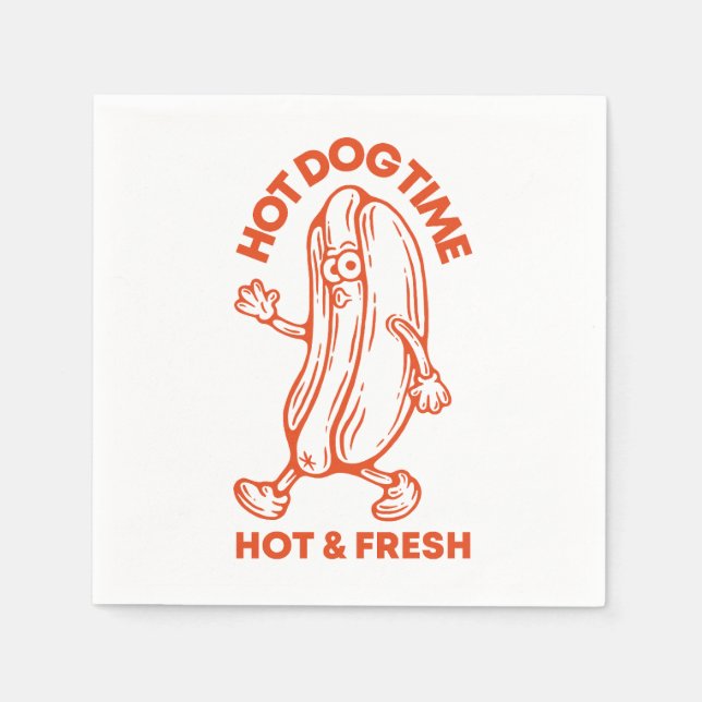 Hot Dog Time Napkin (Front)