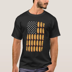 Hot Dog USA American Flag July 4th Patriotic Indep T-Shirt