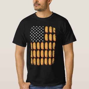 Hot Dog USA American Flag July 4th Patriotic Indep T-Shirt
