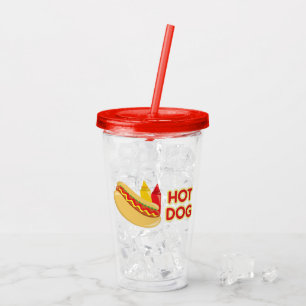 Hot Dog with Ketchup and Mustard Acrylic Tumbler