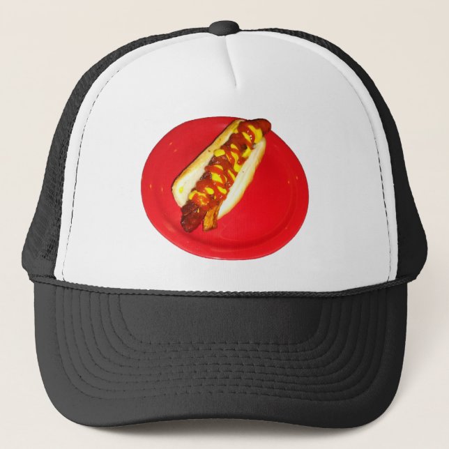 Hot Dog with Ketchup and Mustard Trucker Hat (Front)