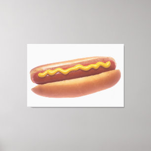 Hot Dog with Mustard Canvas Print