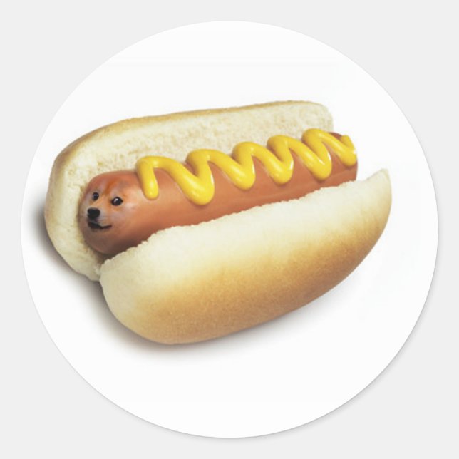 Hot Doge Meme Classic Round Sticker (Front)