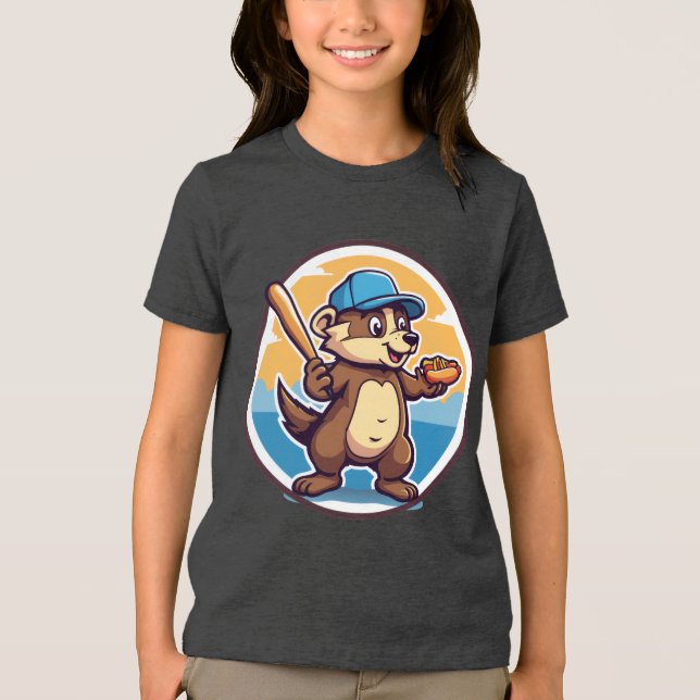 Hot Dogs and Baseball Tri-Blend Shirt (Front)