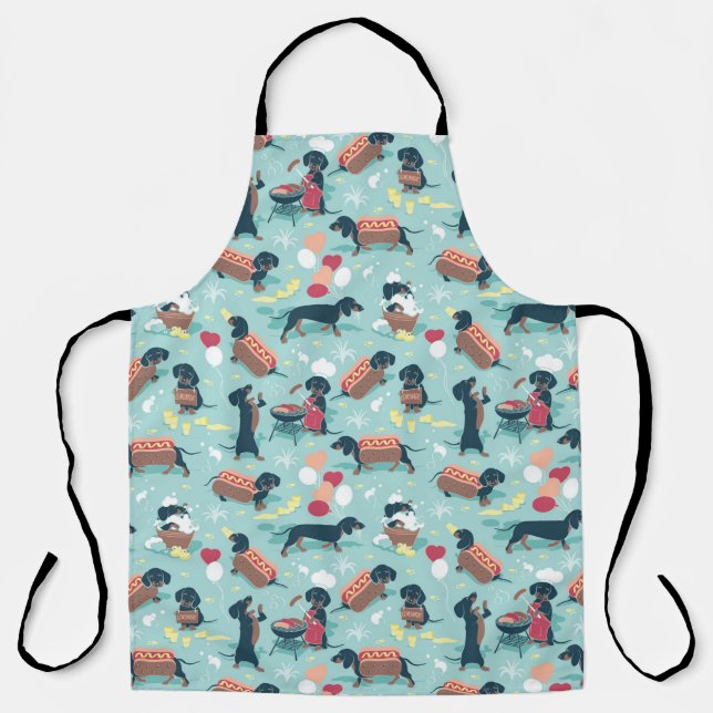 Hot dogs and lemonade summer dachshund dog  apron (Front)