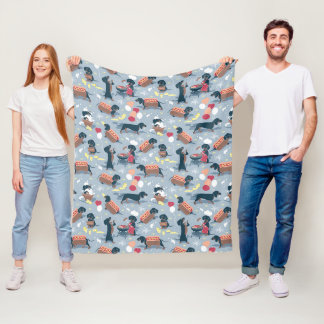 Hot dogs and lemonade summer dachshund dog  fleece blanket