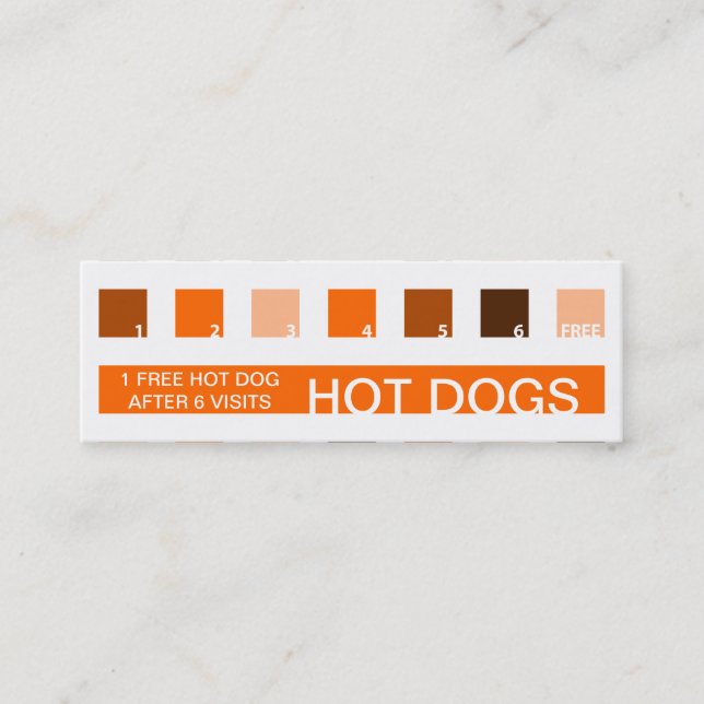 HOT DOGS customer appreciation (mod squares) Loyalty Card (Front)