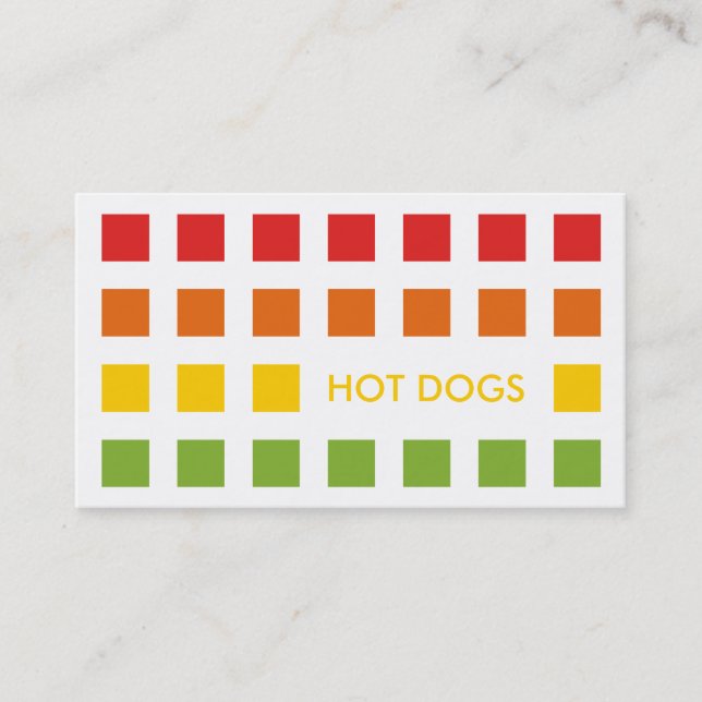 HOT DOGS (mod squares) Business Card (Front)