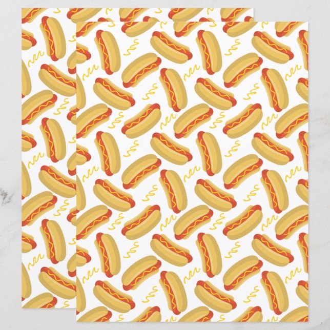 Hot Dogs Scrapbook Paper (Front/Back)
