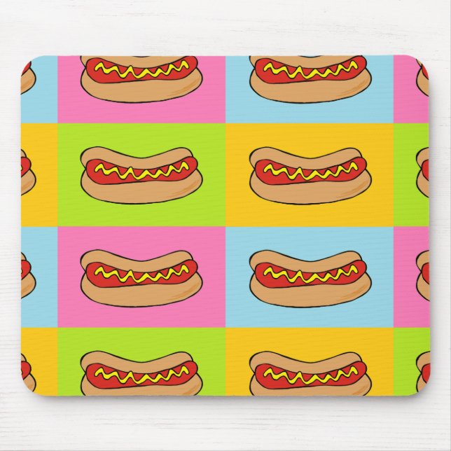 hot dogs tiled design mouse pad (Front)