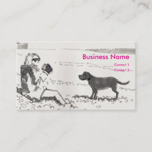 Hot drink at beach drawing business card