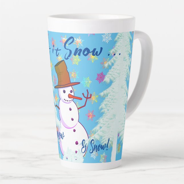 Hot Drinks Snow Day Winter Latte Mug (Right Angle)