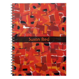 Hot Faux Mosaic Collage Spiral Notebook