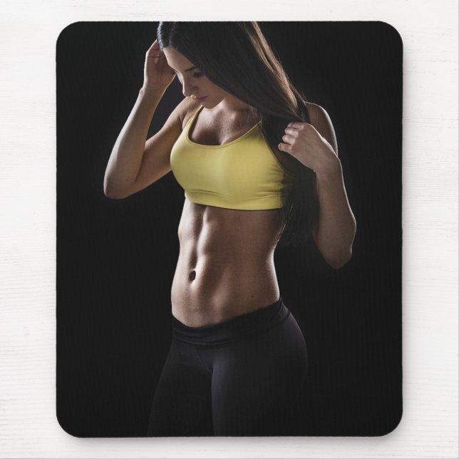 Hot Female Fitness Girls Mouse Pad (Front)