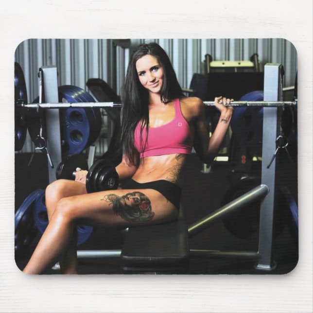 Hot Female Fitness Girls Mouse Pad (Front)
