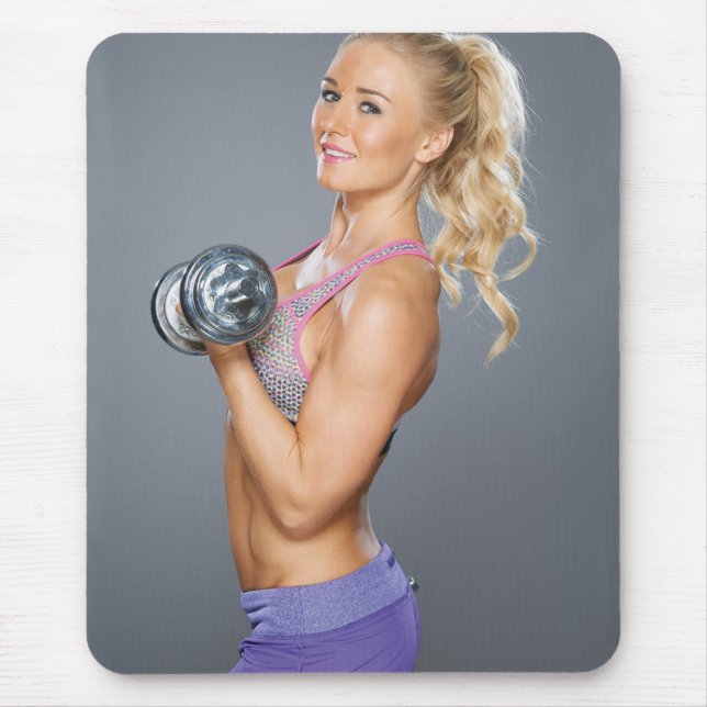 Hot Female Fitness Girls Mouse Pad (Front)