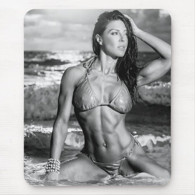 Hot Female Fitness Girls Mouse Pad (Front)