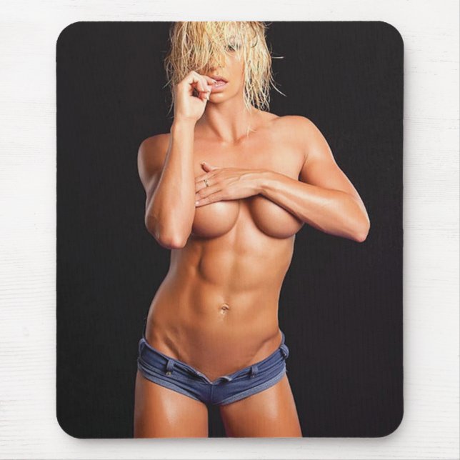 Hot Female Fitness Girls Mouse Pad (Front)