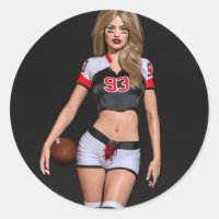 Hot Female Football Player Against Black