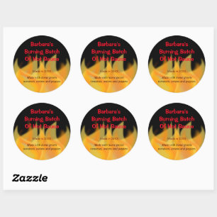 Hot Fire Themed Food Label