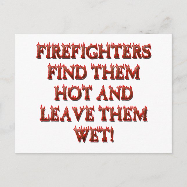 HOT FIREFIGHTERS POSTCARD (Front)