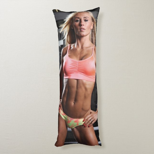 Hot Fitness Girl Body Cushion (Back (Vertical))