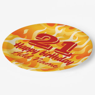 Hot flames paper plate