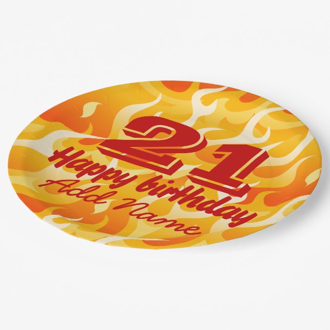 Hot flames paper plate (Angled)
