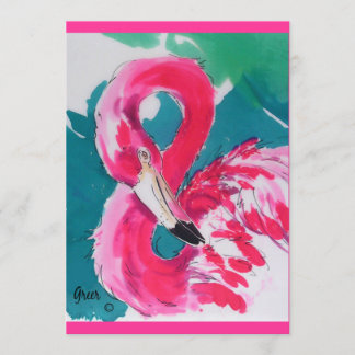Hot Flamingo "Save the Date" Invitations