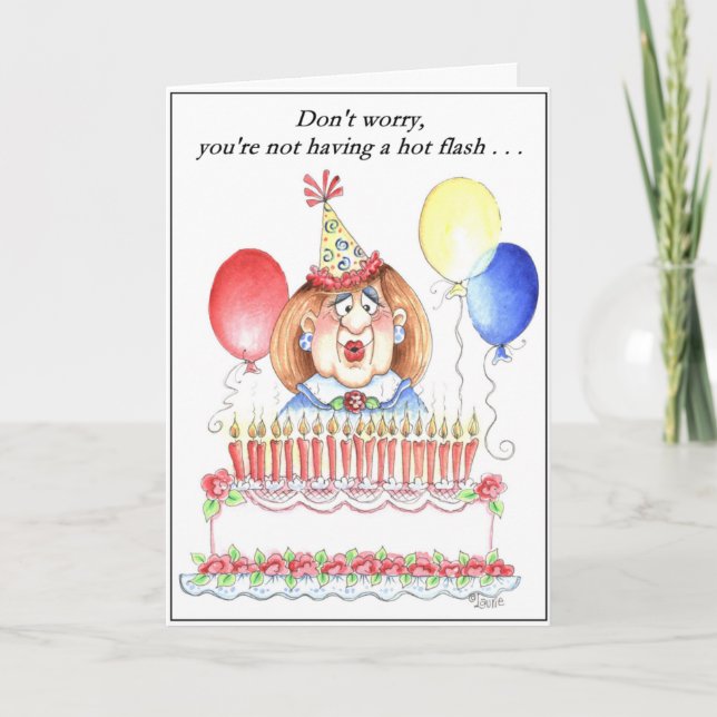 Hot Flash Birthday Card (Front)