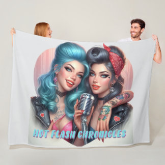 Hot Flash Chronicles Retro Diva Fleece Throw Blanket