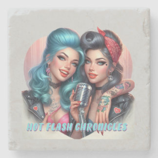 Hot Flash Chronicles Retro Diva Stone Coaster