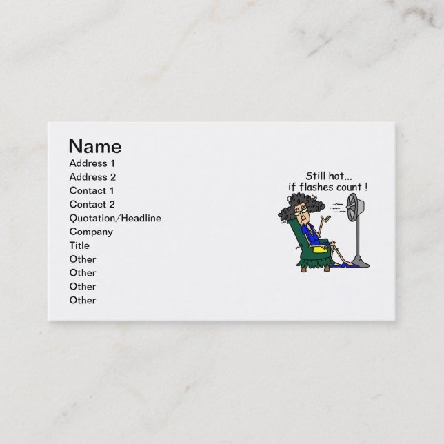 Hot Flash Humour Business Card (Front)
