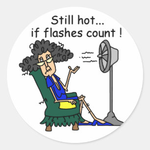 Hot Flash Humour Classic Round Sticker