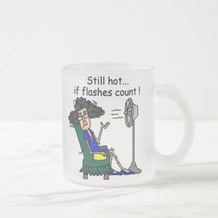 Hot Flash Humour Frosted Glass Coffee Mug