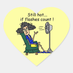 Hot Flash Humour Heart Sticker