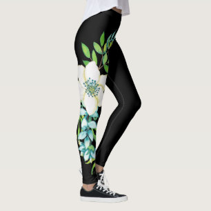 hot flower corsage leaves nature floral  black leggings