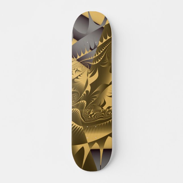 Hot Frac Designs by Leslie Harlow - Gold Skateboard (Front)