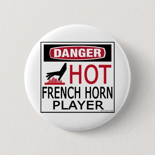 Hot French Horn Player 6 Cm Round Badge (Front)
