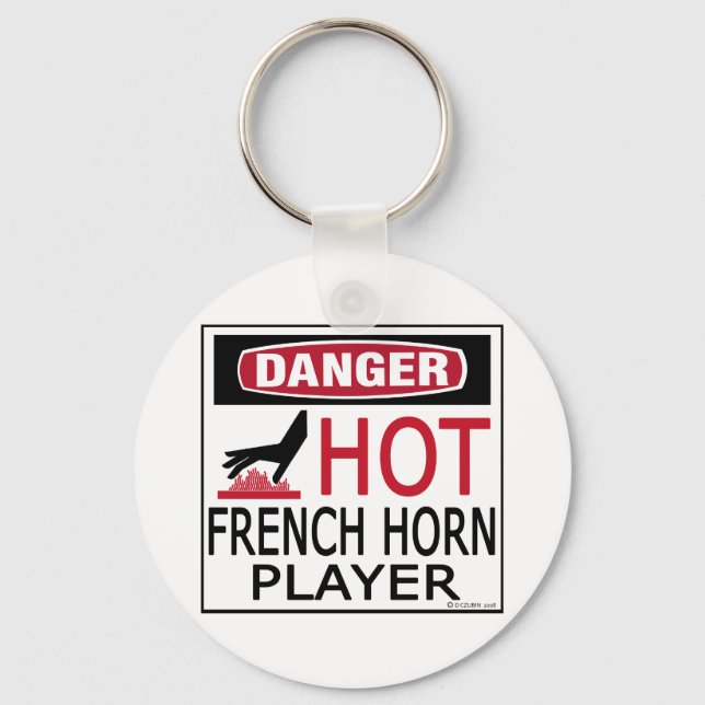 Hot French Horn Player Key Ring (Front)