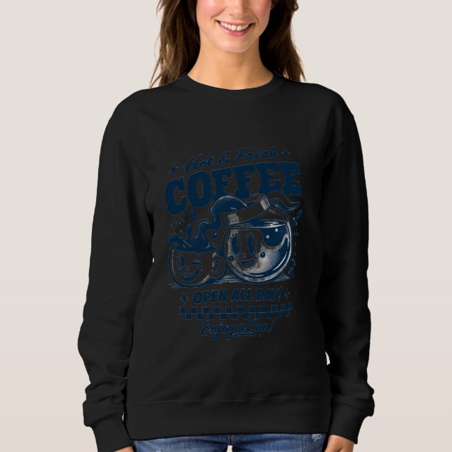 ☕ Hot & Fresh Coffee – Retro Chill Tee (Front)
