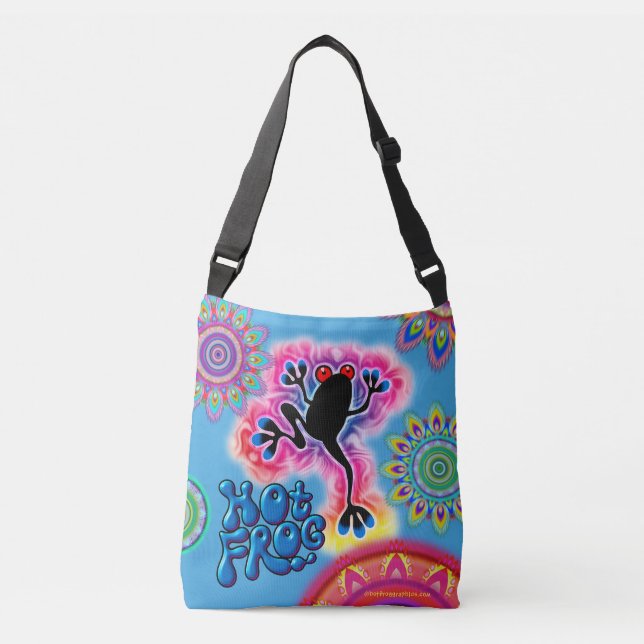 Hot Frog Boho Surf psychedelic cross-body bag (Front)