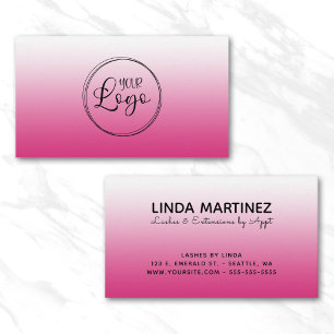 Hot Fuchsia Pink Gradient Logo Business Card