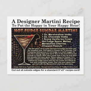 Hot Fudge Sundae Martini Recipe Postcard